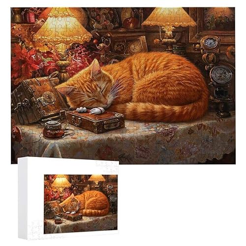 Puzzle 200 Teile Erwachsene Ingwerkatze 35 x 25 cm, 3D Visuelle Wooden Puzzle, DIY Craft Bastelpuzzles für Heimdekoration, Geschenkbox, Familie herausforderndes Puzzles F-380 Puzzle 200 Teile Erwachsene Ingwerkatze 35 x 25 cm, 3D Visuelle Wooden Puzzle, DIY Craft Bastelpuzzles für Heimdekoration, Geschenkbox, Familie herausforderndes Puzzles F-380 von WEISHIWE