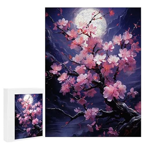 Puzzle 200 Teile Erwachsene Mondblumen 35 x 25 cm, 3D Visuelle Wooden Puzzle, DIY Craft Bastelpuzzles für Heimdekoration, Geschenkbox, Familie herausforderndes Puzzles F-766 von WEISHIWE