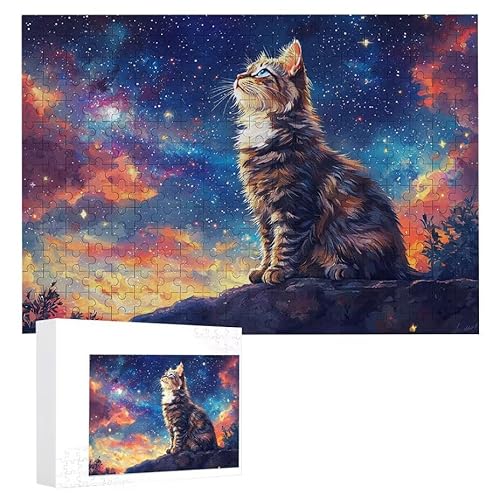 Puzzle 200 Teile Erwachsene Sternenhimmelkatze 35 x 25 cm, 3D Visuelle Wooden Puzzle, DIY Craft Bastelpuzzles für Heimdekoration, Geschenkbox, Familie herausforderndes Puzzles F-708 Puzzle 200 Teile Erwachsene Sternenhimmelkatze 35 x 25 cm, 3D Visuelle Wooden Puzzle, DIY Craft Bastelpuzzles für Heimdekoration, Geschenkbox, Familie herausforderndes Puzzles F-708 von WEISHIWE