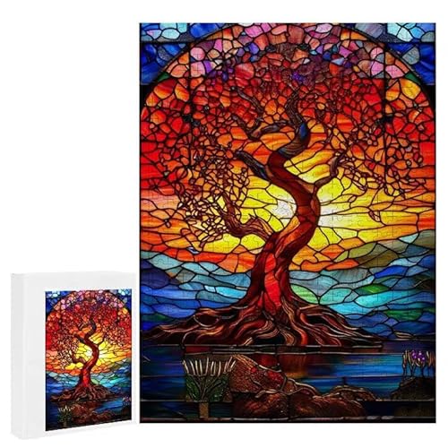 Puzzle 2000 Teile Erwachsene Baum des Lebens 100 x 70 cm, 3D Visuelle Wooden Puzzle, DIY Craft Bastelpuzzles für Heimdekoration, Geschenkbox, Familie herausforderndes Puzzles F-596 von WEISHIWE