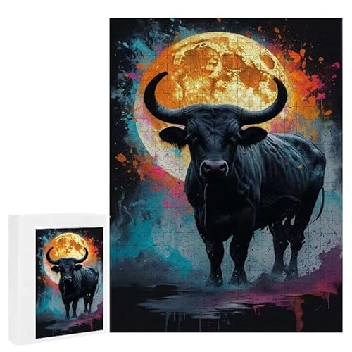 Puzzle 2000 Teile Erwachsene Bulle 100 x 70 cm, 3D Visuelle Wooden Puzzle, DIY Craft Bastelpuzzles für Heimdekoration, Geschenkbox, Familie herausforderndes Puzzles F-208 von WEISHIWE