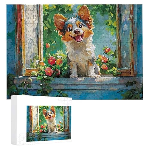 Puzzle 2000 Teile Erwachsene Corgi 100 x 70 cm, 3D Visuelle Wooden Puzzle, DIY Craft Bastelpuzzles für Heimdekoration, Geschenkbox, Familie herausforderndes Puzzles F-384 von WEISHIWE