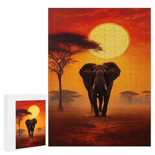 Puzzle 2000 Teile Erwachsene Elefantengras 100 x 70 cm, 3D Visuelle Wooden Puzzle, DIY Craft Bastelpuzzles für Heimdekoration, Geschenkbox, Familie herausforderndes Puzzles F-100 von WEISHIWE