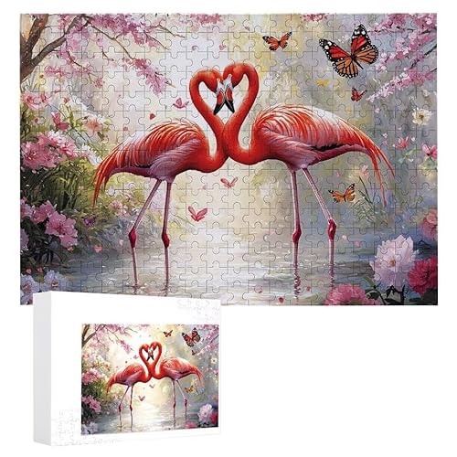 Puzzle 2000 Teile Erwachsene Flamingo 100 x 70 cm, 3D Visuelle Wooden Puzzle, DIY Craft Bastelpuzzles für Heimdekoration, Geschenkbox, Familie herausforderndes Puzzles F-354 von WEISHIWE