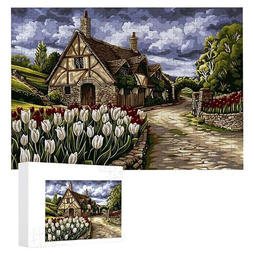 Puzzle 2000 Teile Erwachsene Hüttenlandschaft 100 x 70 cm, 3D Visuelle Wooden Puzzle, DIY Craft Bastelpuzzles für Heimdekoration, Geschenkbox, Familie herausforderndes Puzzles F-696 von WEISHIWE