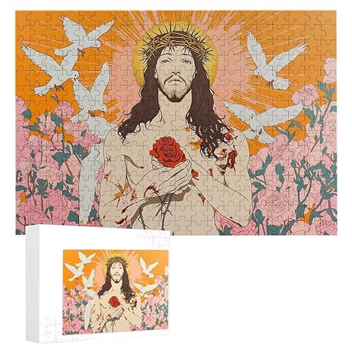 Puzzle 2000 Teile Erwachsene Jesus 100 x 70 cm, 3D Visuelle Wooden Puzzle, DIY Craft Bastelpuzzles für Heimdekoration, Geschenkbox, Familie herausforderndes Puzzles F-742 von WEISHIWE