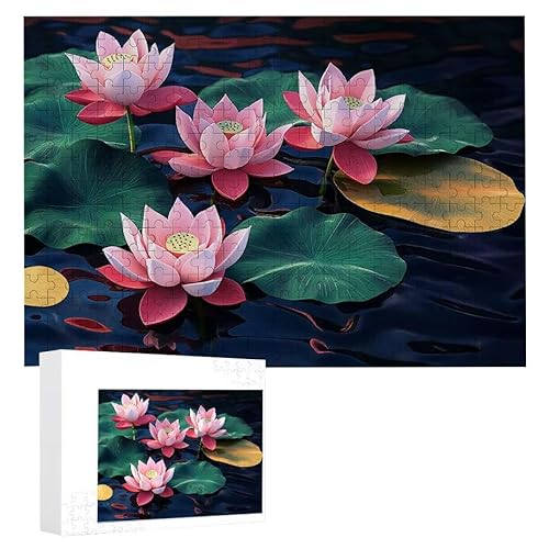 Puzzle 2000 Teile Erwachsene Lotus 100 x 70 cm, 3D Visuelle Wooden Puzzle, DIY Craft Bastelpuzzles für Heimdekoration, Geschenkbox, Familie herausforderndes Puzzles F-652 von WEISHIWE