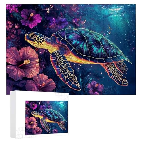 Puzzle 2000 Teile Erwachsene Meeresschildkröte 100 x 70 cm, 3D Visuelle Wooden Puzzle, DIY Craft Bastelpuzzles für Heimdekoration, Geschenkbox, Familie herausforderndes Puzzles F-222 von WEISHIWE