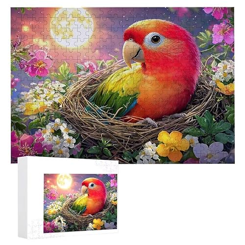 Puzzle 2000 Teile Erwachsene Mondpapagei 100 x 70 cm, 3D Visuelle Wooden Puzzle, DIY Craft Bastelpuzzles für Heimdekoration, Geschenkbox, Familie herausforderndes Puzzles F-778 von WEISHIWE