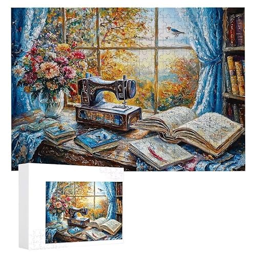 Puzzle 2000 Teile Erwachsene Nähmaschine 100 x 70 cm, 3D Visuelle Wooden Puzzle, DIY Craft Bastelpuzzles für Heimdekoration, Geschenkbox, Familie herausforderndes Puzzles F-202 von WEISHIWE