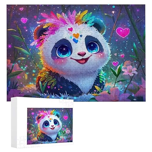 Puzzle 2000 Teile Erwachsene Niedlicher Panda 100 x 70 cm, 3D Visuelle Wooden Puzzle, DIY Craft Bastelpuzzles für Heimdekoration, Geschenkbox, Familie herausforderndes Puzzles F-406 von WEISHIWE