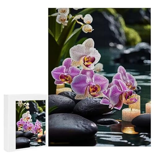 Puzzle 2000 Teile Erwachsene Orchideenkarze 100 x 70 cm, 3D Visuelle Wooden Puzzle, DIY Craft Bastelpuzzles für Heimdekoration, Geschenkbox, Familie herausforderndes Puzzles F-422 von WEISHIWE