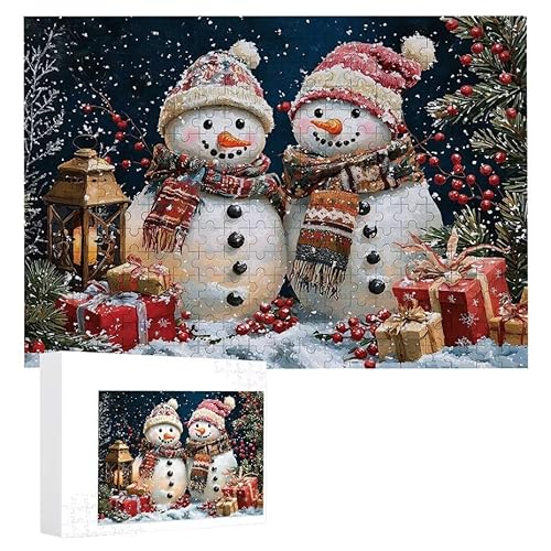 Puzzle 2000 Teile Erwachsene Schneemann 100 x 70 cm, 3D Visuelle Wooden Puzzle, DIY Craft Bastelpuzzles für Heimdekoration, Geschenkbox, Familie herausforderndes Puzzles F-730 von WEISHIWE