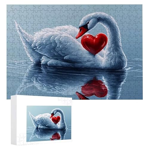 Puzzle 2000 Teile Erwachsene Schwan 100 x 70 cm, 3D Visuelle Wooden Puzzle, DIY Craft Bastelpuzzles für Heimdekoration, Geschenkbox, Familie herausforderndes Puzzles F-656 von WEISHIWE