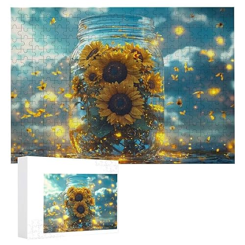 Puzzle 2000 Teile Erwachsene Sonnenblume 100 x 70 cm, 3D Visuelle Wooden Puzzle, DIY Craft Bastelpuzzles für Heimdekoration, Geschenkbox, Familie herausforderndes Puzzles F-684 von WEISHIWE