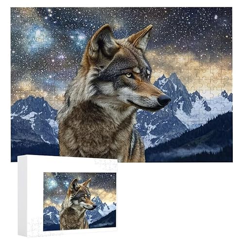 Puzzle 2000 Teile Erwachsene Sternenwolf 100 x 70 cm, 3D Visuelle Wooden Puzzle, DIY Craft Bastelpuzzles für Heimdekoration, Geschenkbox, Familie herausforderndes Puzzles F-706 von WEISHIWE