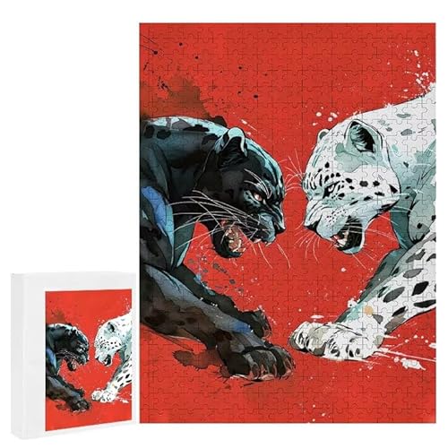 Puzzle 2000 Teile Erwachsene Tierleopard 100 x 70 cm, 3D Visuelle Wooden Puzzle, DIY Craft Bastelpuzzles für Heimdekoration, Geschenkbox, Familie herausforderndes Puzzles F-132 von WEISHIWE
