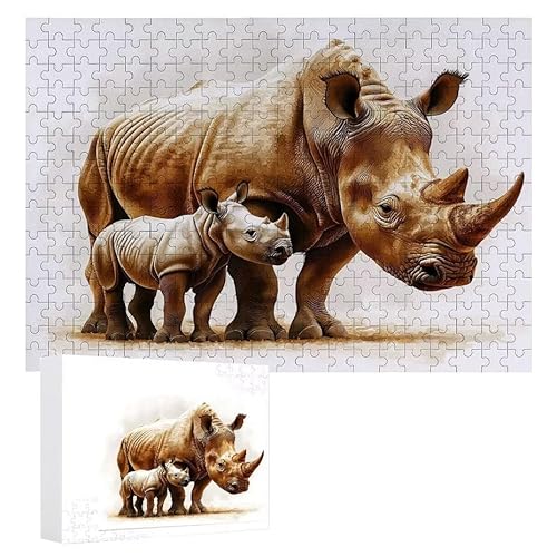 Puzzle 2000 Teile Erwachsene Tiernashörner 100 x 70 cm, 3D Visuelle Wooden Puzzle, DIY Craft Bastelpuzzles für Heimdekoration, Geschenkbox, Familie herausforderndes Puzzles F-164 von WEISHIWE