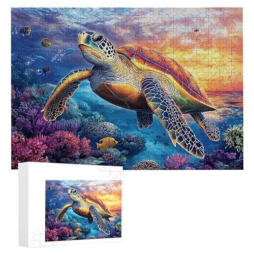 Puzzle 2000 Teile Erwachsene Tierschildkröte 100 x 70 cm, 3D Visuelle Wooden Puzzle, DIY Craft Bastelpuzzles für Heimdekoration, Geschenkbox, Familie herausforderndes Puzzles F-146 von WEISHIWE