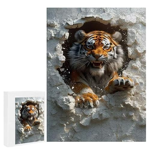 Puzzle 2000 Teile Erwachsene Tiertiger 100 x 70 cm, 3D Visuelle Wooden Puzzle, DIY Craft Bastelpuzzles für Heimdekoration, Geschenkbox, Familie herausforderndes Puzzles F-134 von WEISHIWE