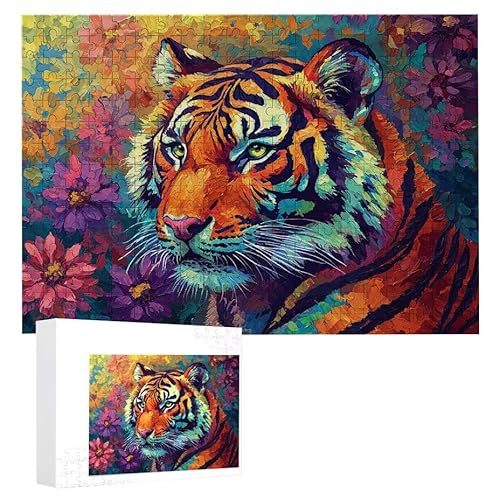 Puzzle 2000 Teile Erwachsene Tiger 100 x 70 cm, 3D Visuelle Wooden Puzzle, DIY Craft Bastelpuzzles für Heimdekoration, Geschenkbox, Familie herausforderndes Puzzles F-436 von WEISHIWE