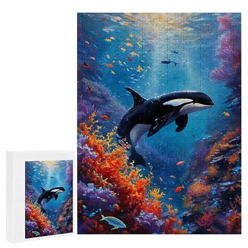 Puzzle 2000 Teile Erwachsene Wal 100 x 70 cm, 3D Visuelle Wooden Puzzle, DIY Craft Bastelpuzzles für Heimdekoration, Geschenkbox, Familie herausforderndes Puzzles F-376 von WEISHIWE