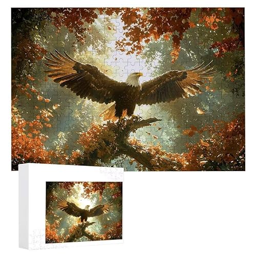 Puzzle 2000 Teile Erwachsene Waldadler 100 x 70 cm, 3D Visuelle Wooden Puzzle, DIY Craft Bastelpuzzles für Heimdekoration, Geschenkbox, Familie herausforderndes Puzzles F-644 von WEISHIWE