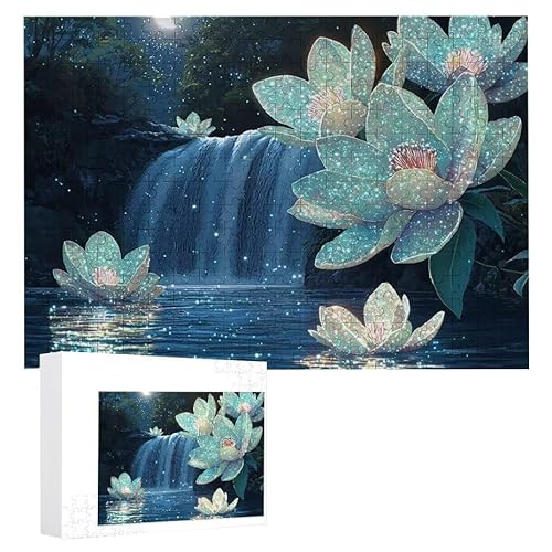 Puzzle 2000 Teile Erwachsene Wasserfallblume 100 x 70 cm, 3D Visuelle Wooden Puzzle, DIY Craft Bastelpuzzles für Heimdekoration, Geschenkbox, Familie herausforderndes Puzzles F-544 von WEISHIWE