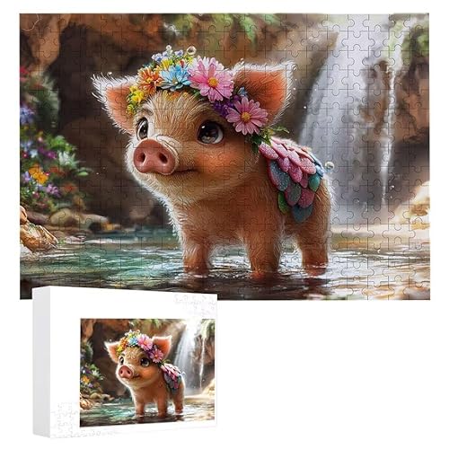 Puzzle 2000 Teile Erwachsene Wasserfallschwein 100 x 70 cm, 3D Visuelle Wooden Puzzle, DIY Craft Bastelpuzzles für Heimdekoration, Geschenkbox, Familie herausforderndes Puzzles F-546 von WEISHIWE