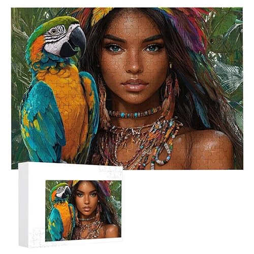 Puzzle 2000 Teile Erwachsene Weibliche Papageien 100 x 70 cm, 3D Visuelle Wooden Puzzle, DIY Craft Bastelpuzzles für Heimdekoration, Geschenkbox, Familie herausforderndes Puzzles F-538 von WEISHIWE