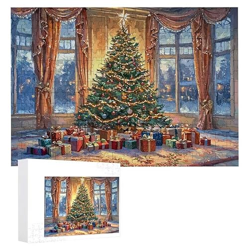 Puzzle 2000 Teile Erwachsene Weihnachtsbaum 100 x 70 cm, 3D Visuelle Wooden Puzzle, DIY Craft Bastelpuzzles für Heimdekoration, Geschenkbox, Familie herausforderndes Puzzles F-622 von WEISHIWE