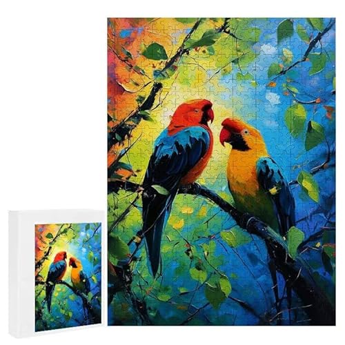 Puzzle 300 Teile Erwachsene Papagei 40 x 28 cm, 3D Visuelle Wooden Puzzle, DIY Craft Bastelpuzzles für Heimdekoration, Geschenkbox, Familie herausforderndes Puzzles F-753 von WEISHIWE