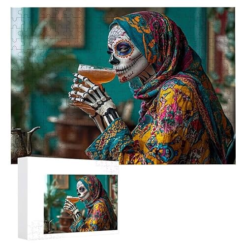 Puzzle 300 Teile Erwachsene Skelett Frau 40 x 28 cm, 3D Visuelle Wooden Puzzle, DIY Craft Bastelpuzzles für Heimdekoration, Geschenkbox, Familie herausforderndes Puzzles F-419 von WEISHIWE