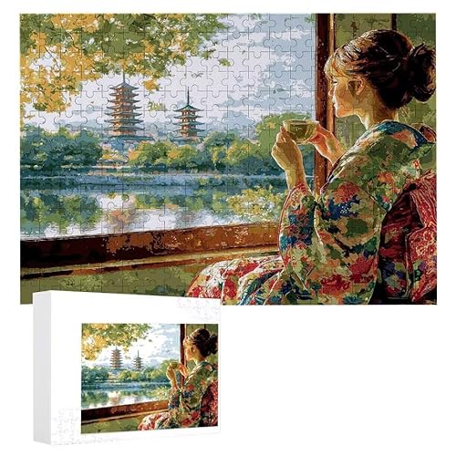 Puzzle 500 Teile Erwachsene Geisha 52 x 38 cm, 3D Visuelle Wooden Puzzle, DIY Craft Bastelpuzzles für Heimdekoration, Geschenkbox, Familie herausforderndes Puzzles F-748 von WEISHIWE
