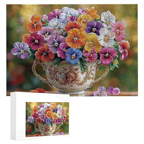 Puzzle 500 Teile Erwachsene Vasenfarbe 52 x 38 cm, 3D Visuelle Wooden Puzzle, DIY Craft Bastelpuzzles für Heimdekoration, Geschenkbox, Familie herausforderndes Puzzles F-342 von WEISHIWE