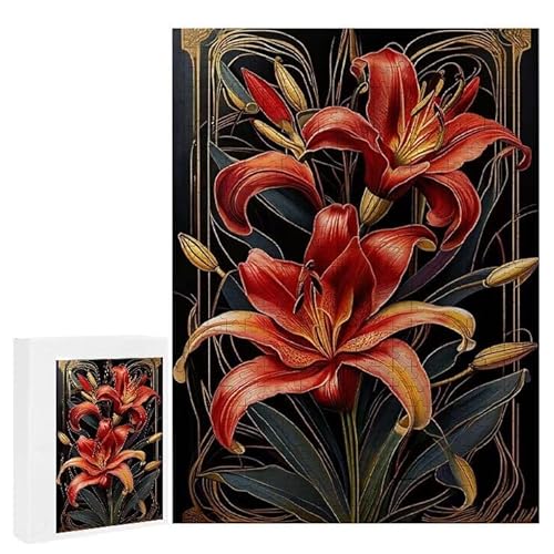 Rote Lilie - Puzzles für Erwachsene, Puzzle Erwachsene 1000 Teile, Banksy Little Girl Street Artwork Puzzle 75 x 50 cm, Bunte DIY-Puzzles für Heimdekoration, Familienpuzzle Geschenkideen D-266 von WEISHIWE