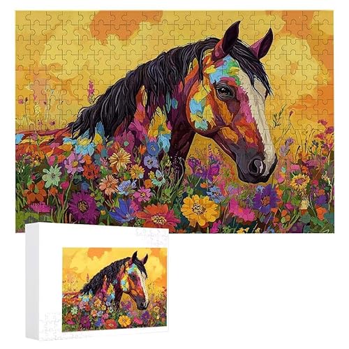Tierpferd - Puzzles für Erwachsene, Puzzle Erwachsene 1500 Teile, Banksy Little Girl Street Artwork Puzzle 87 x 57 cm, Bunte DIY-Puzzles für Heimdekoration, Familienpuzzle Geschenkideen D-154 von WEISHIWE