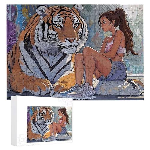Tiger Mädchen - Puzzles für Erwachsene, Puzzle Erwachsene 1000 Teile, Banksy Little Girl Street Artwork Puzzle 75 x 50 cm, Bunte DIY-Puzzles für Heimdekoration, Familienpuzzle Geschenkideen D-438 Tiger Mädchen - Puzzles für Erwachsene, Puzzle Erwachsene 1000 Teile, Banksy Little Girl Street Artwork Puzzle 75 x 50 cm, Bunte DIY-Puzzles für Heimdekoration, Familienpuzzle Geschenkideen D-438 von WEISHIWE