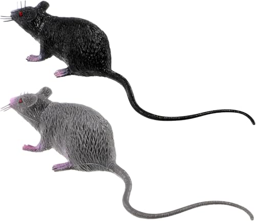 2 Stück Gefälschte Ratten Kunststoff Maus Modell Figuren Realistische Gruselig Ratten Spielzeug Halloween Deko Kinder Tricks Streiche Requisiten Spielzeug für Party- und Scherzartikel, Ornamente 2 Stück Gefälschte Ratten Kunststoff Maus Modell Figuren Realistische Gruselig Ratten Spielzeug Halloween Deko Kinder Tricks Streiche Requisiten Spielzeug für Party- und Scherzartikel, Ornamente von WEITAPYT