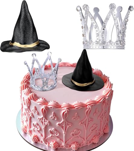 2 Stück Hexenhut Krone Cake Topper Böse Hexen Tortendeko Cupcake-Aufsätze für Halloween Geburtstag Prinzessinnen Motto Hochzeit Themenpartys Dekorationen 2 Stück Hexenhut Krone Cake Topper Böse Hexen Tortendeko Cupcake-Aufsätze für Halloween Geburtstag Prinzessinnen Motto Hochzeit Themenpartys Dekorationen von WEITAPYT