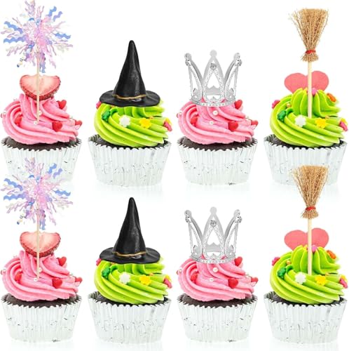 24 Stück Hexenhut Krone Besen Feuerwerkstäben Cake Topper Böse Hexen Tortendeko Cupcake-Aufsätze für Halloween Geburtstag Prinzessinnen Motto Hochzeit Themenpartys Dekorationen 24 Stück Hexenhut Krone Besen Feuerwerkstäben Cake Topper Böse Hexen Tortendeko Cupcake-Aufsätze für Halloween Geburtstag Prinzessinnen Motto Hochzeit Themenpartys Dekorationen von WEITAPYT