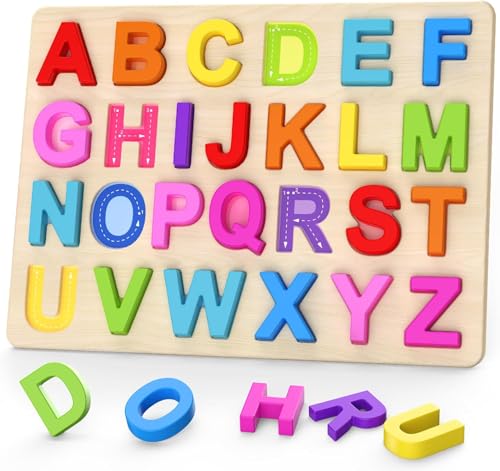 ABC Buchstaben Puzzle, Holzpuzzle Spielzeug 26 Bunt Alphabet Lernen Groß Buchstabenspiel Montessori Puzzle Early Learning Pädagogisches Spielzeug für Kleinkinder und Vorschulkinder ABC Buchstaben Puzzle, Holzpuzzle Spielzeug 26 Bunt Alphabet Lernen Groß Buchstabenspiel Montessori Puzzle Early Learning Pädagogisches Spielzeug für Kleinkinder und Vorschulkinder von WEITAPYT