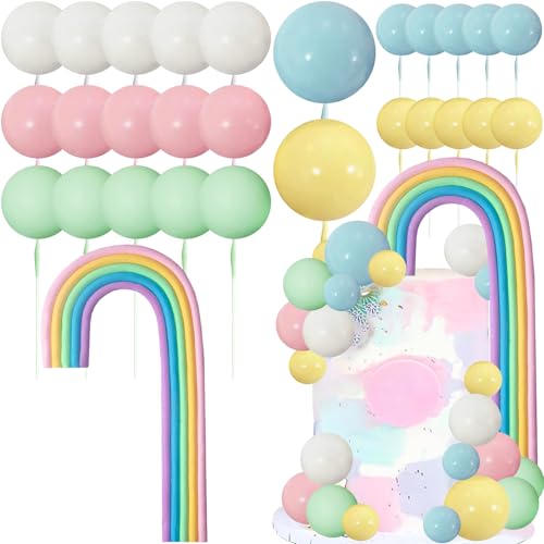 Regenbogen Tortendeko, 28pcs Tortendeko Kugeln Bunt, Torten Deko Regenbogen Pastell, Cake Topper Kugeln Bunt, Geeignet für Geburtstage, Babypartys, Hochzeiten, Bohème-Partys Regenbogen Tortendeko, 28pcs Tortendeko Kugeln Bunt, Torten Deko Regenbogen Pastell, Cake Topper Kugeln Bunt, Geeignet für Geburtstage, Babypartys, Hochzeiten, Bohème-Partys von WEITAPYT