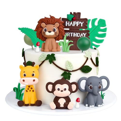 Tiere Geburtstag Tortendeko, 9 Pcs Torten Deko Dschungel, Tortendeko Safari Tiere, Torten Deko Dschungel, Geeignet für Jungen und Mädchen als Partydekoration mit Dschungeltier-Thema Tiere Geburtstag Tortendeko, 9 Pcs Torten Deko Dschungel, Tortendeko Safari Tiere, Torten Deko Dschungel, Geeignet für Jungen und Mädchen als Partydekoration mit Dschungeltier-Thema von WEITAPYT