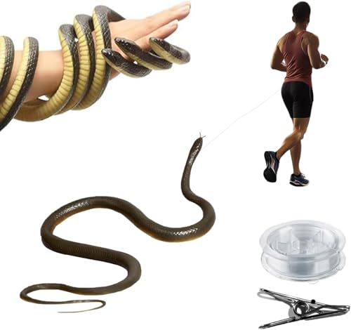 WEITAPYT Schlangenstreich mit Schnurclip, Gefälschte Schlangen Spielzeug Gummi Snake Prank Realistischer Falscher Schlange Fake Snake Halloween-Dekoration Requisiten für Kinder Garten Aprilscherz WEITAPYT Schlangenstreich mit Schnurclip, Gefälschte Schlangen Spielzeug Gummi Snake Prank Realistischer Falscher Schlange Fake Snake Halloween-Dekoration Requisiten für Kinder Garten Aprilscherz von WEITAPYT