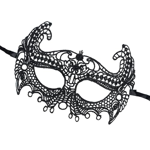 WEITING Lace Schwarz Augenmaske - Damen Cosplay Gesichtsmaske - Damen Mädchen Augenmaske Karneval Kostüm Party Bühnenauftritt Halloween Geburtstag WEITING Lace Schwarz Augenmaske - Damen Cosplay Gesichtsmaske - Damen Mädchen Augenmaske Karneval Kostüm Party Bühnenauftritt Halloween Geburtstag von WEITING