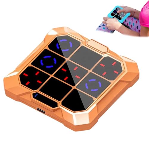 Kompakte Handheld-Puzzle-Spielkonsole, elektronische Brettspiele, digitales Spielspielzeug, lautlose Version mit Akku, interaktive Lernkonsole für Kinder, Jugendliche und Erwachsene (Orange A) von WEIWOGU