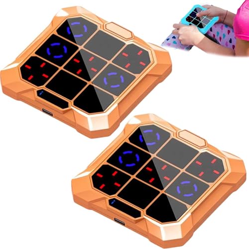 Kompakte Handheld-Puzzle-Spielkonsole, elektronische Brettspiele, digitales Spielspielzeug, lautlose Version mit Akku, interaktive Lernkonsole für Kinder, Jugendliche und Erwachsene (Orange B) von WEIWOGU