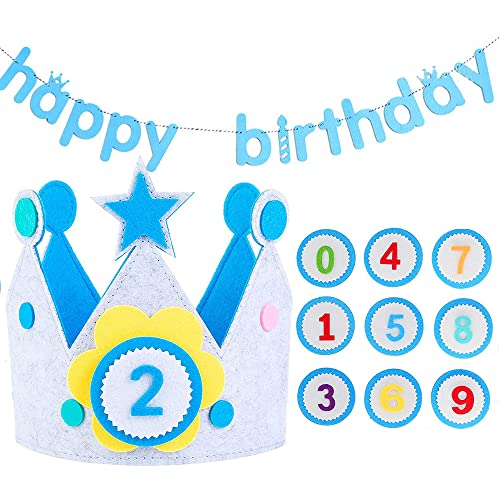 WEIWUXIAN Krone Geburtstag für Jungs Mädchen, Geburtstagskrone Kinder, Geburtstagskrone, Unisex Kinderkrone, Geburtstagskrone Mädchen Jungemit Geburtstagsfahne, Auswechselbaren Zahlen von 0-9 WEIWUXIAN Krone Geburtstag für Jungs Mädchen, Geburtstagskrone Kinder, Geburtstagskrone, Unisex Kinderkrone, Geburtstagskrone Mädchen Jungemit Geburtstagsfahne, Auswechselbaren Zahlen von 0-9 von WEIWUXIAN