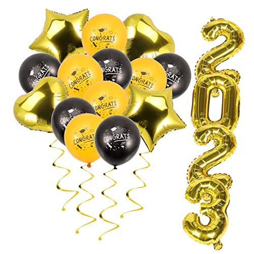 WEKADRIN 1 Satz Graduationsballons Dekorative Luftballons für Abschlussfeiern Goldene und Schwarze Ballons Kreative Designs für Unvergessliche Feiern WEKADRIN 1 Satz Graduationsballons Dekorative Luftballons für Abschlussfeiern Goldene und Schwarze Ballons Kreative Designs für Unvergessliche Feiern von WEKADRIN